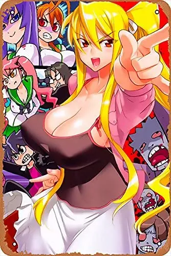 

Shvieiart 8 X 12 Metal Signs High School of The Dead Sexy Girl Big Tits Anime Poster Vintage Look Tin Sign