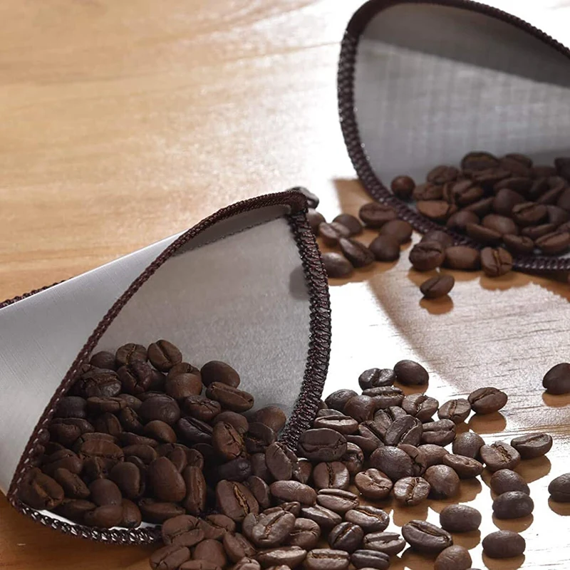 

Reusable Pour over Coffee Filter Mesh Paperless Coffee Filter Stainless Steel Cone Filter 2 to 4 Cup Coffee Drip Filter
