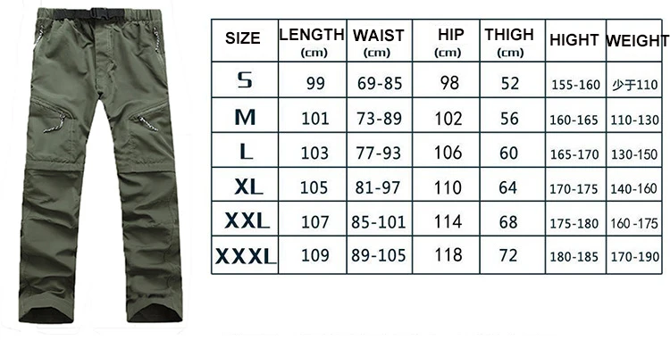 

2021 Cargo Pants Men Spring Summer Military Pants Breathable Waterproof Trousers Casual Joggers Men's Tactical Pants Removable