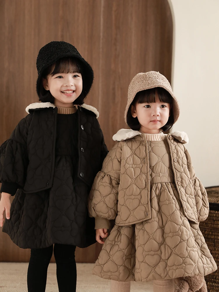 Платье-жилет с подкладкой для девочек новинка зимы 2021 модная теплая куртка в