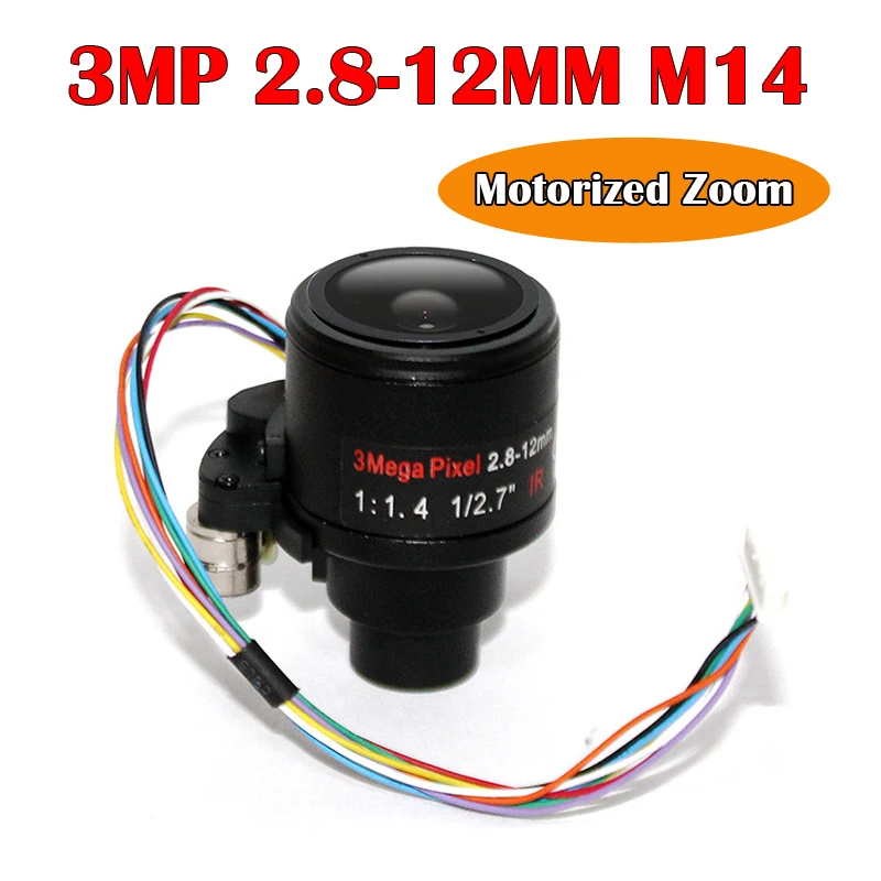 HD 3MP моторизованный вариофокальный объектив 2 8 12 мм CCTV 1/2 7 &quotF1.4 D14 крепление с