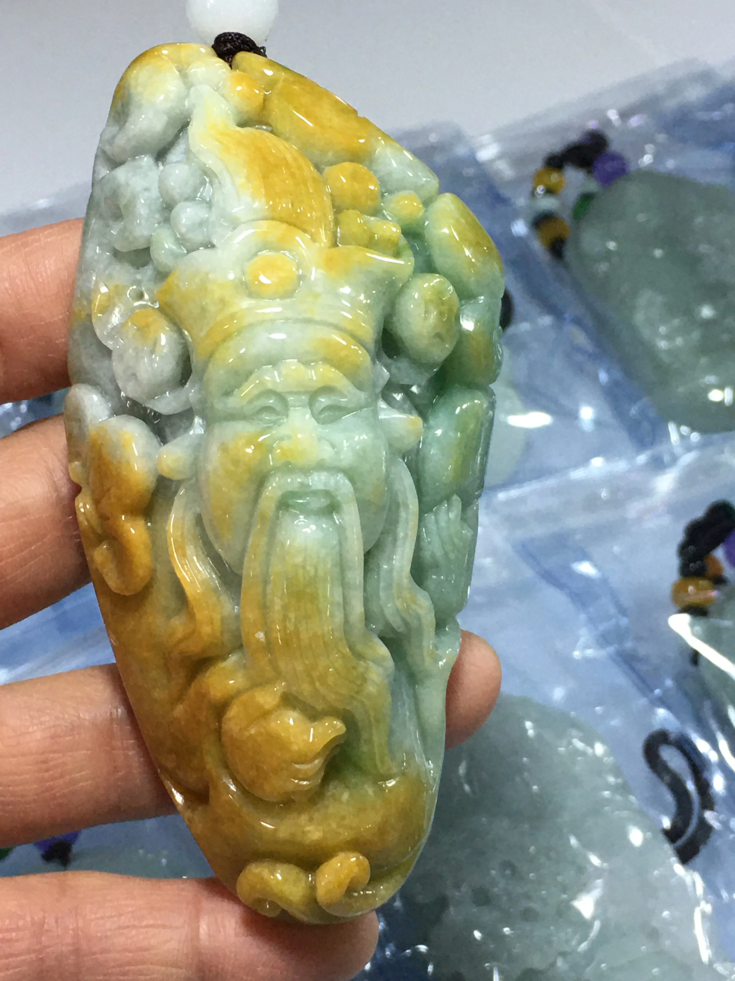 

Natural 7A Myanmar jade hollow Handcarved talisman of jade guan gong jade green jade pendant jade necklace pendants jewelry