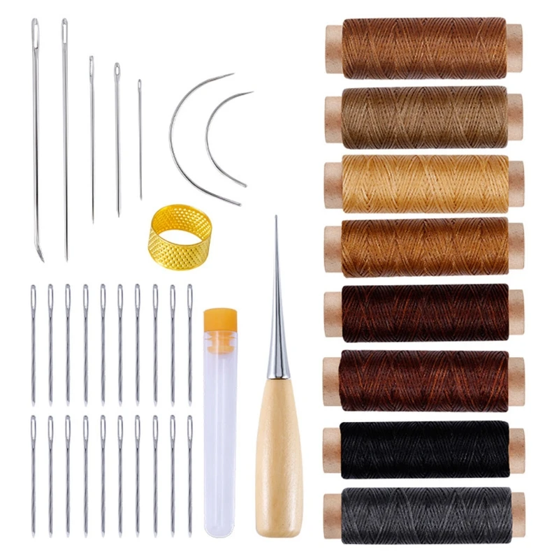 38 шт. набор инструментов для ремонта кожаных рукоделия ручных швейных игл