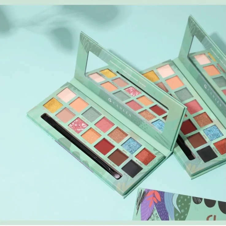 Палитра теней для век 14 цветов пигментный макияж металлическая портативная