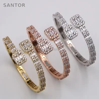 fashion love series firm quality iced out cuff bangle bracelet for women and men