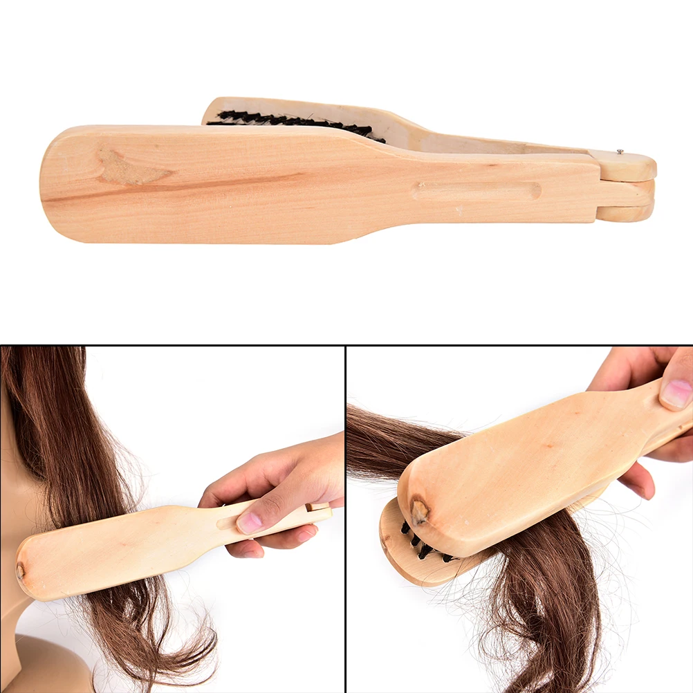 

1PCS V Type Double Brushes Boar Bristle Hair Brush Styling Anti-static Comb Straight Hair DIY Salon Hairdressing