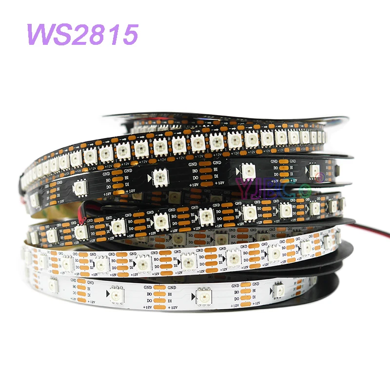 

1m/2m/3m/4m /5m DC12V WS2815 LED Strip addressable Dual-Signal WS2812 5050 RGB Smart Pixels Lamp Tape Updated 30/60/144 LEDs/m