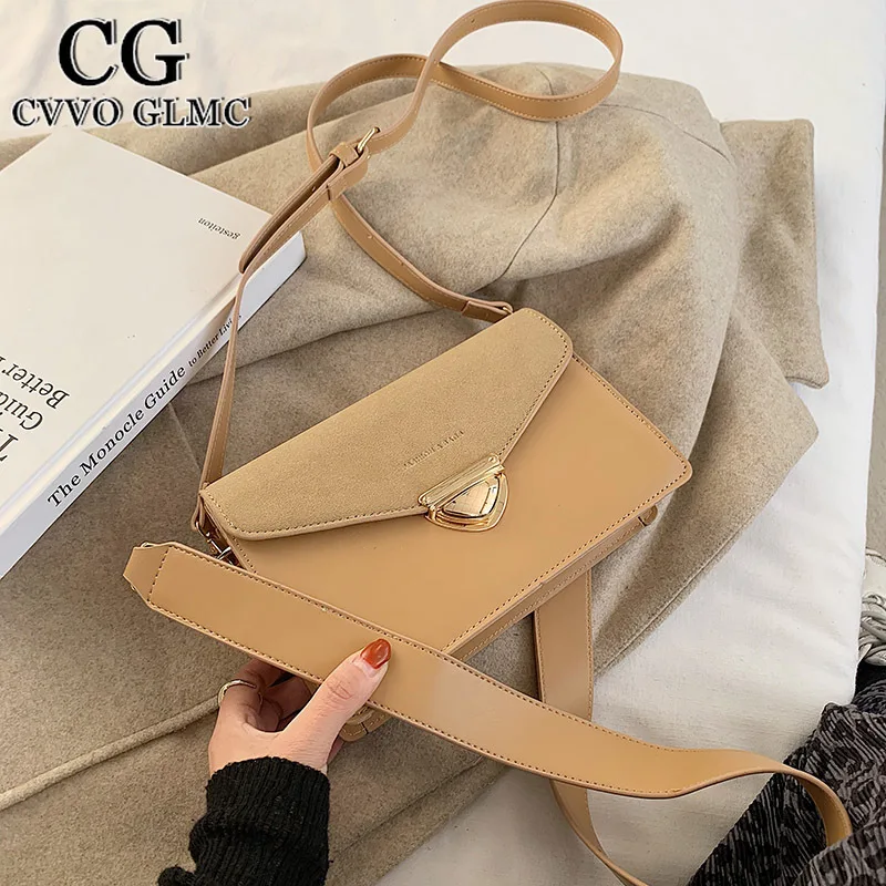 

Cvvo Glmc 2021 new shoulder bag ladies fashion small square bag casual small bag pure color PU female bag messenger bag wallet