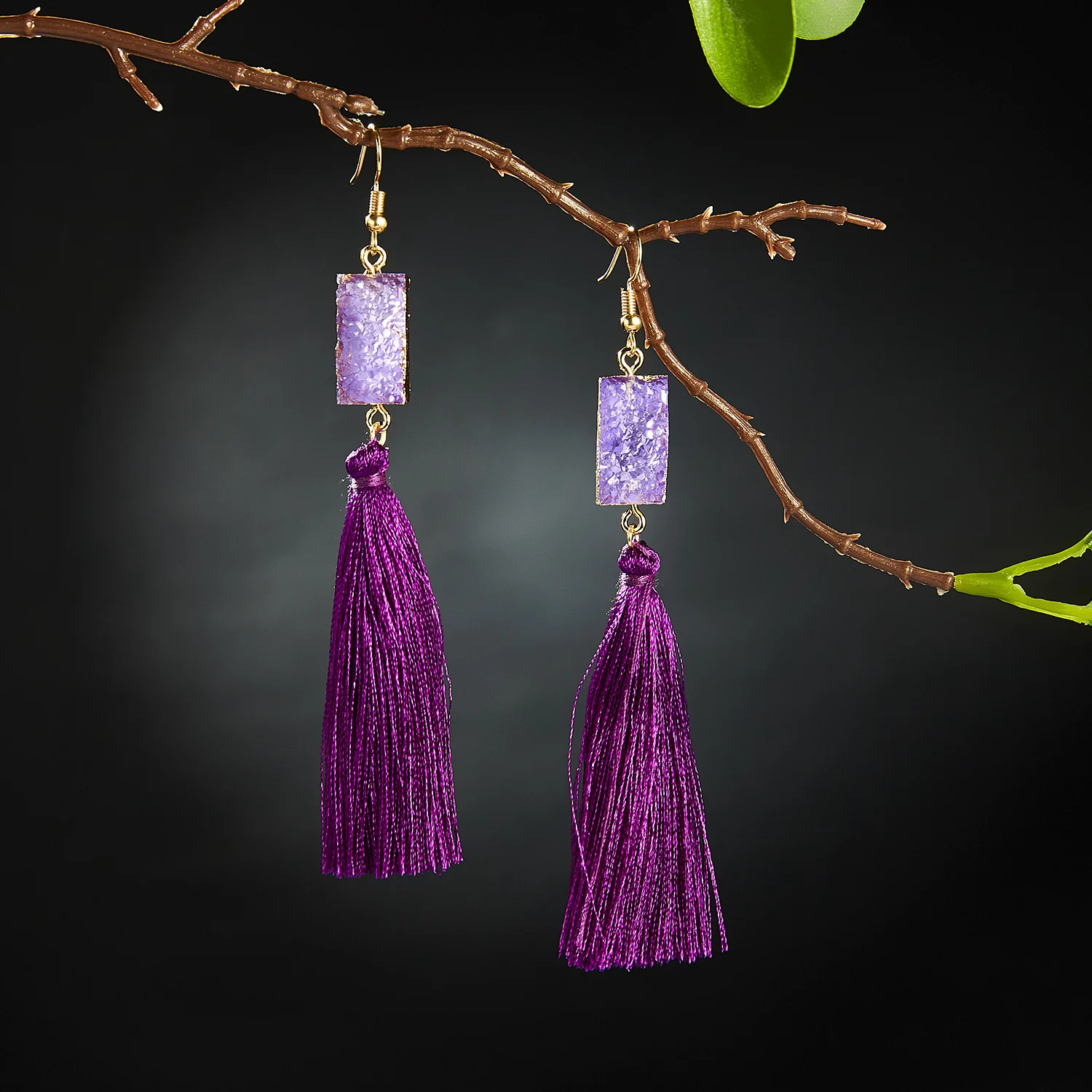 Belleper New Design Tassel Earring Sets Women Geometric Bohemian Gold Flower Long Tassel Earring Set Fashion Wedding Jewelry - Окраска металла: D4