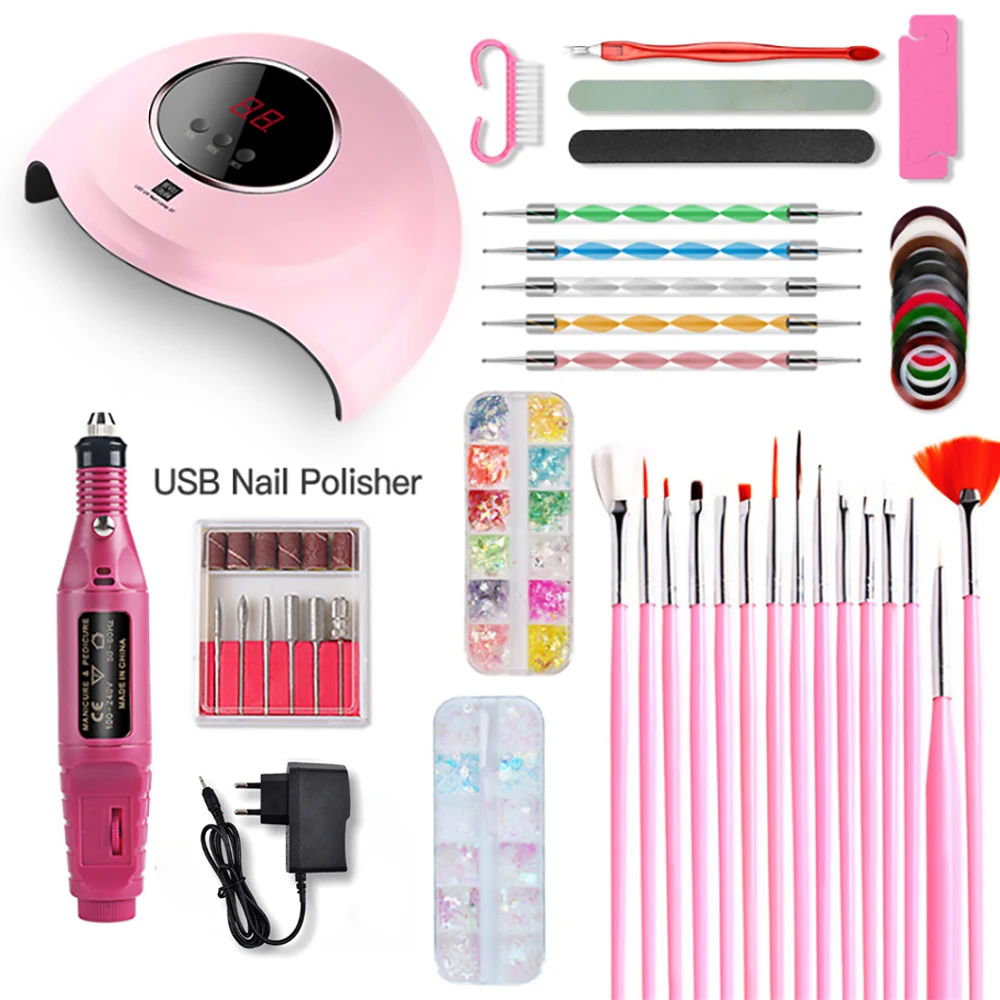 

Nail Electric Manicure Drills Remove Polish UV LED Lamp For Nails Dryer Light For Manicure Gel Nails Lamp Drying For Gel Varnish