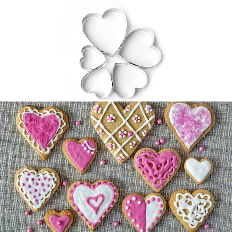 5 шт. форма для печенья Hourong торта из нержавеющей стали сделай сам штамп милая