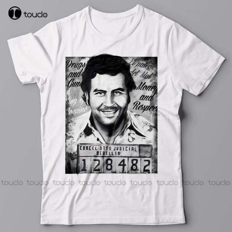 

Print O-Neck Pablo Escobar Mugshot T Shirt - Narcos Cocaine Weed Cannabis Marijuana Summer Style T Shirt Men Custom Unisex Tee