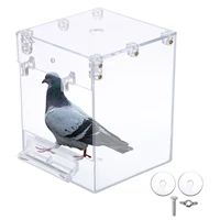 bird bath cage transparent plastic bird bathtub bird feeder with hanging hook and installation screw knob large bird shower cage