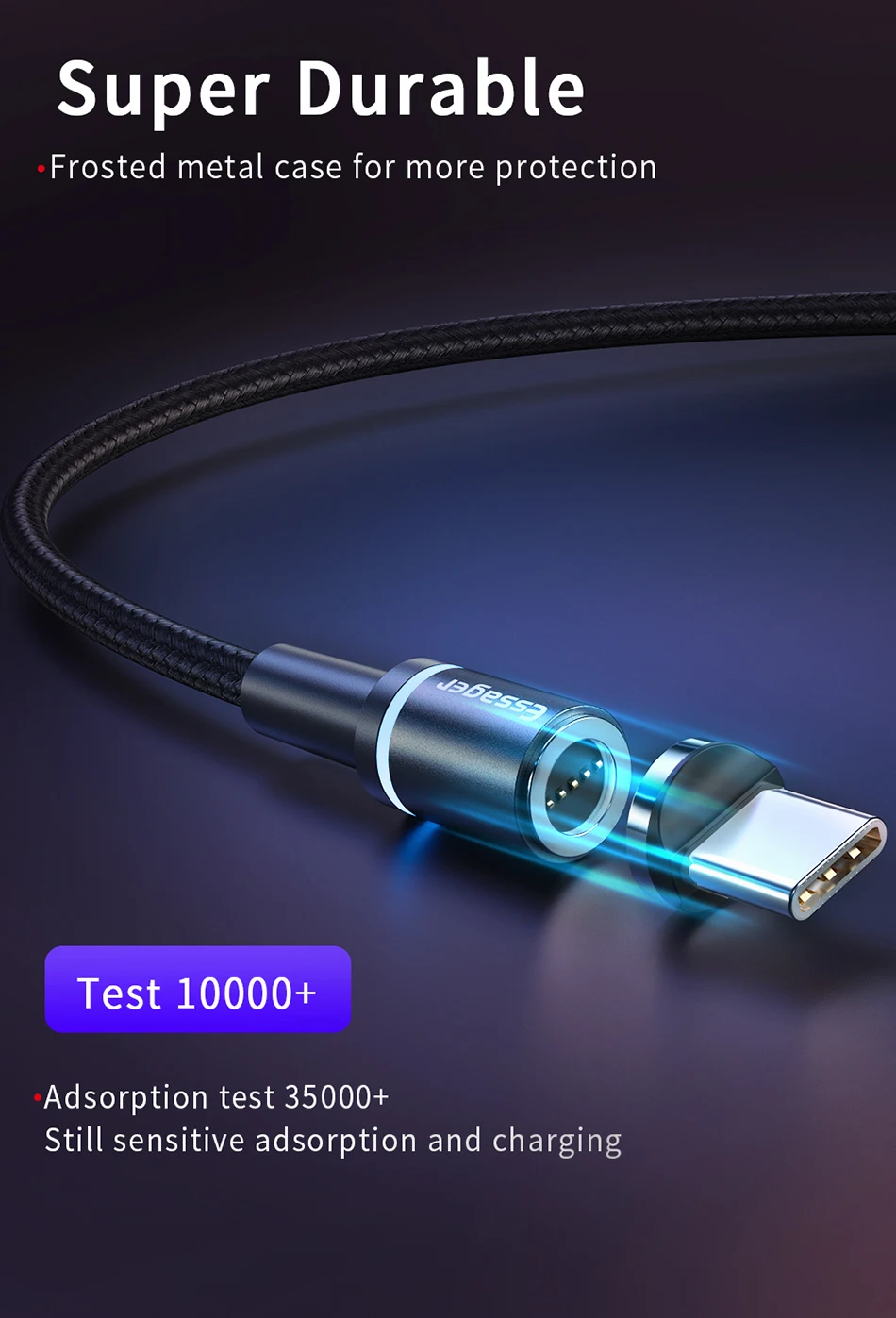 Магнитное зарядное устройство Essager Micro USB кабель для iPhone samsung Android Быстрая зарядка usb type C кабель 3 м type-C шнур Магнитный адаптер