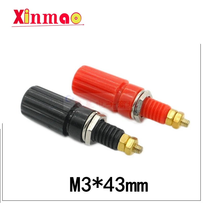 

2PCS M3 gold plated copper terminal hifi power amplifier horn terminal 3mm audio output banana plug