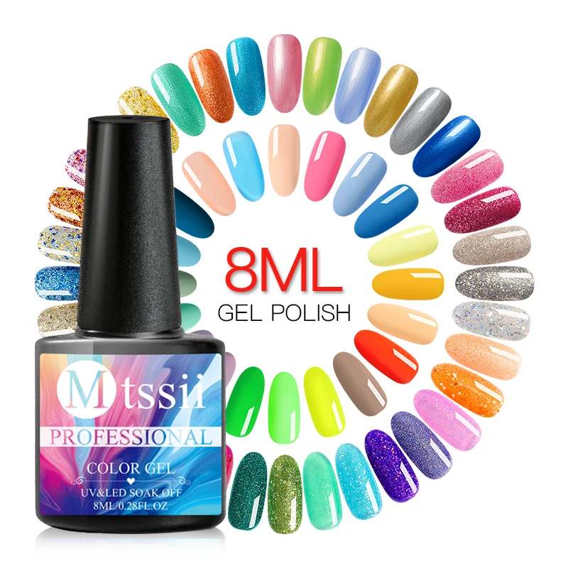 UV Color Gel Nail Polish Glitter Sequins Vernis Semi Permanent Soak Off Varnish DIY Art Lacquer Nails | Красота и здоровье