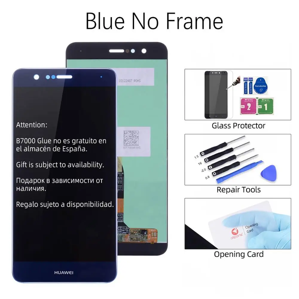 Исплей для HUAWEI P10 Lite Display LCD в сборе с тачскрином на рамке 5.2'' черный синий белый золото порошок Nova Lite lx1 lx2 WAS-LX1 - Цвет: Blue No Frame