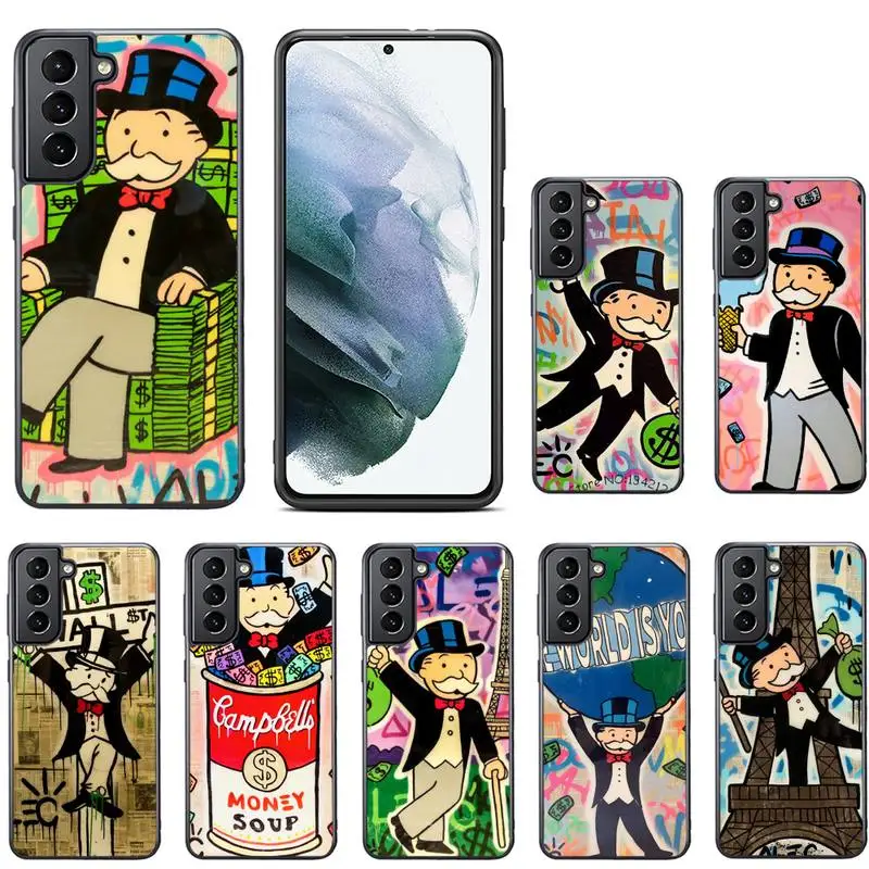 

Cartoon Dollar Monopoly Phone Case For Samsung S8 S9 S10 S20 plus 5G lite note 20 ultra PC nax fundas cover