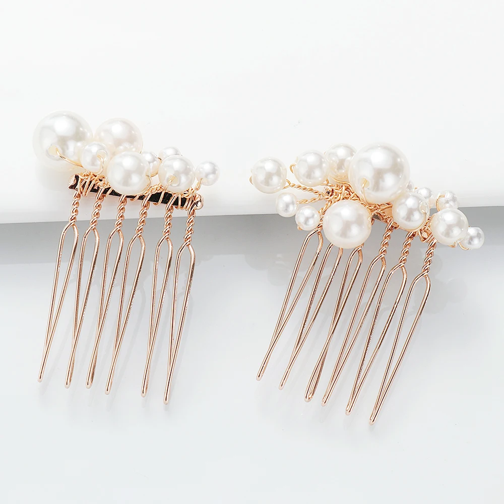 Заколка для волос с искусственным жемчугом ручной работы 1/2 шт. | Украшения и