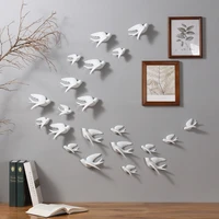 modern creative simple european room living room hotel background wall soft decoration ceramic wall hanging 3d bird decoration
