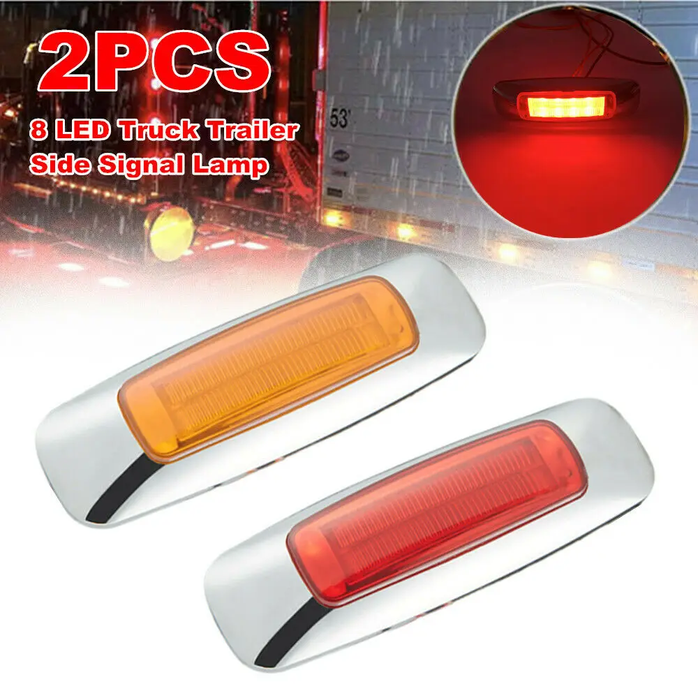 

Extension Side Indicator Truck Red Signal Lamp Trailer 8LED Accessories Amber