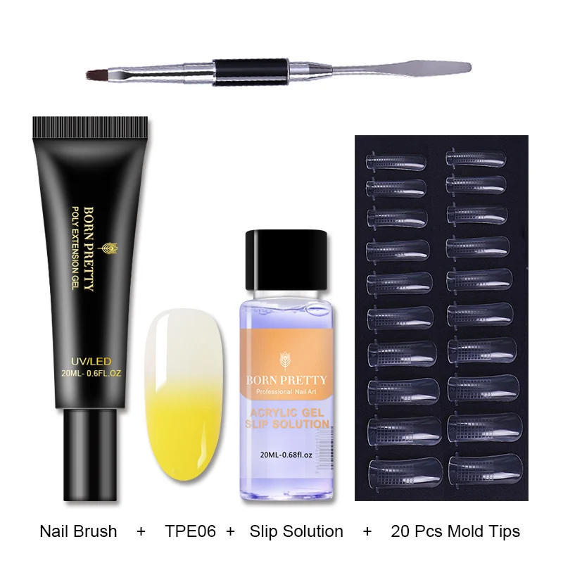 Thermal Set 6 BORN PRETTY розовый Обнаженная ногтей быстрое строительство поли гель 20 мл желе Builder палец УФ-гель продолжительного действия лак - Цвет: Thermal Set 6