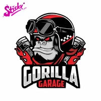 sticky gorilla garage badge brand car sticker decal decor for auto motocross racing laptop helmet trunk wall pvc sunscreen