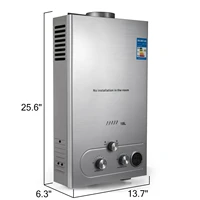 2 pieces vevor 18l propane gas lpg tankless hot water heater on demand boiler shower kit
