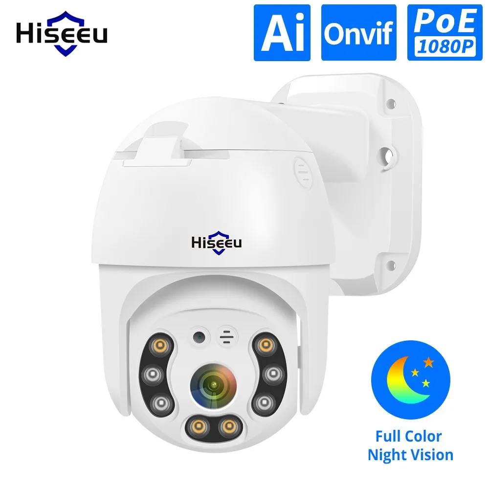 

IP-камера Hiseeu 2 Мп с 4-кратным цифровым зумом, объектив 3,6 мм, H.265, 1080P, POE, PTZ, IP-камера с двухсторонним аудио, водонепроницаемая наружная камера бе...