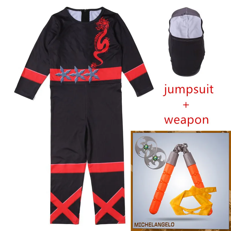 62908black-2 Черный костюм для мальчиков и девочек Ninjago, Детские комплекты, Детский костюм для Хэллоуина, игрушечное оружие, Необычные вечерние костюмы ниндзя на Пасху - Цвет: 62908black-2