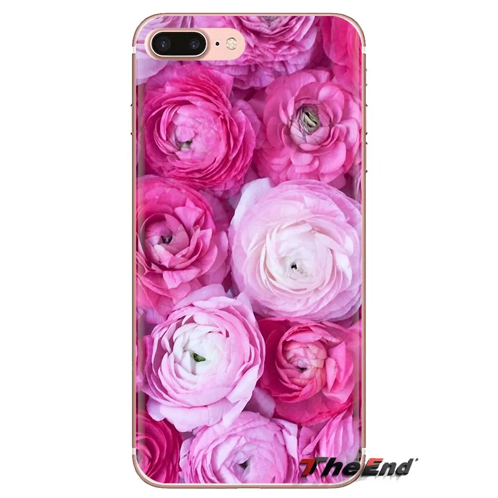 Silicone Phone Covers Colorful Peach Ranunculus Flowers For Xiaomi Redmi 4 3 3S Pro Mi3 Mi4 Mi4i Mi4C Mi5 Mi5S Mi Max Note 2 |