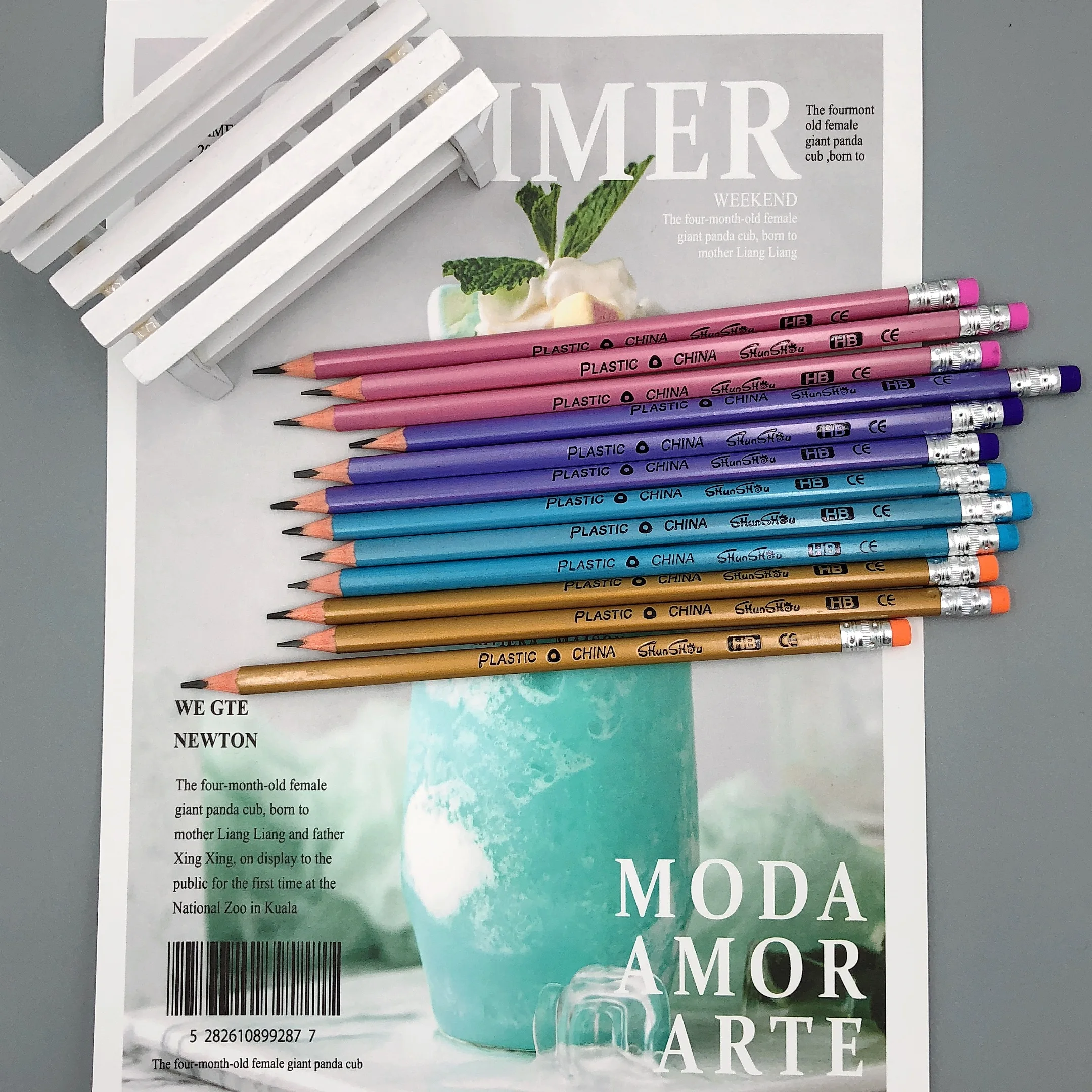 Цилиндрический карандаш 12 шт./лот HB хорошего качества карамельных цветов простой