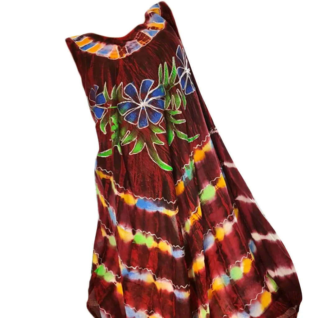 Женское летнее платье SAGACE повседневное пляжное без рукавов с круглым вырезом и