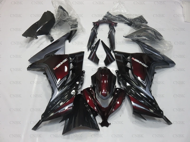 Abs обтекатель для EX300 2014 EX 300 Ninja Bodywork 13 14 Kawasaki Zx300r Пластиковые обтекатели 2013 2017 черный серебристый