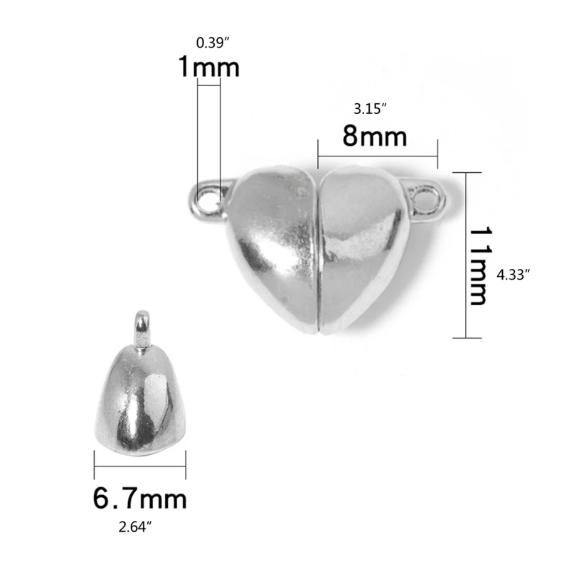 

10 Pieces Love Creative Magnetic Connected Clasp Bead Charm for Jewelry Accessories Bracelet Hair Rope DIY Magnet Buckle