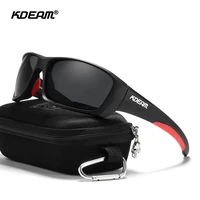 kdeam 2021 high end sports goggles tr90 polarized sunglasses men hiking fishing sun glasses with zipper case