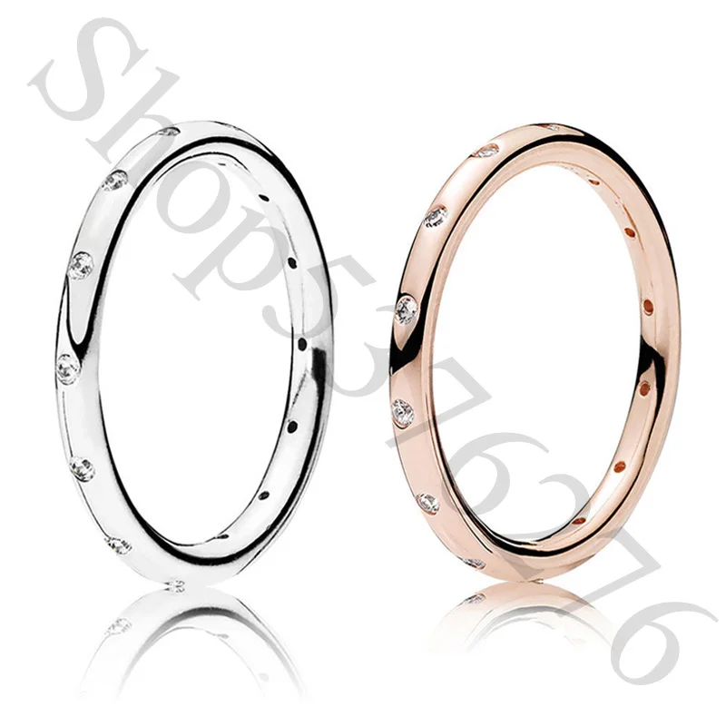 Аутентичные 925 пробы Серебряные Оригинальные сверкающие капли кольцо Европы для