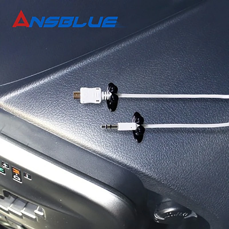 8 шт./компл. автомобильный Внутренний Трос с клеевым кабелем зажим для наушников