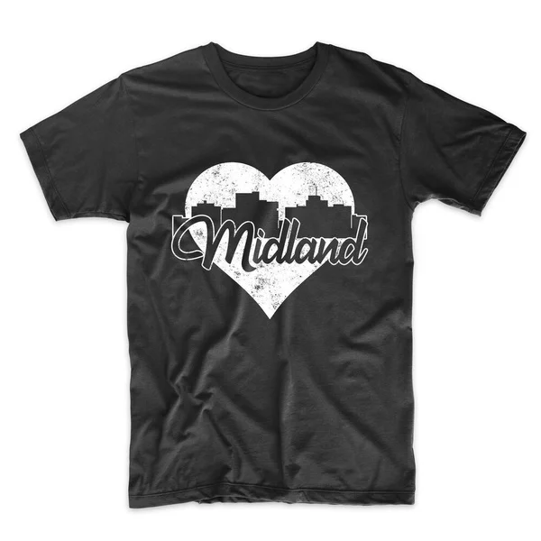 

Men's Midland Shirt - Retro Midland Texas Skyline Heart Distressed T-Shirt