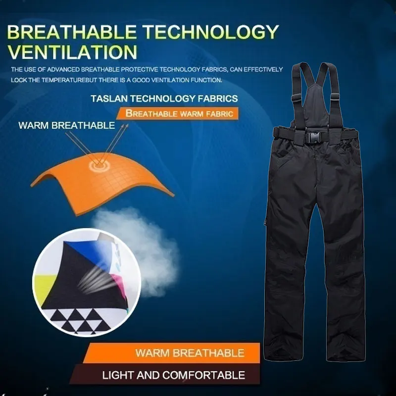 Лыжные штаны спортивные Зимние горные игровые без бретелек из хлопка и