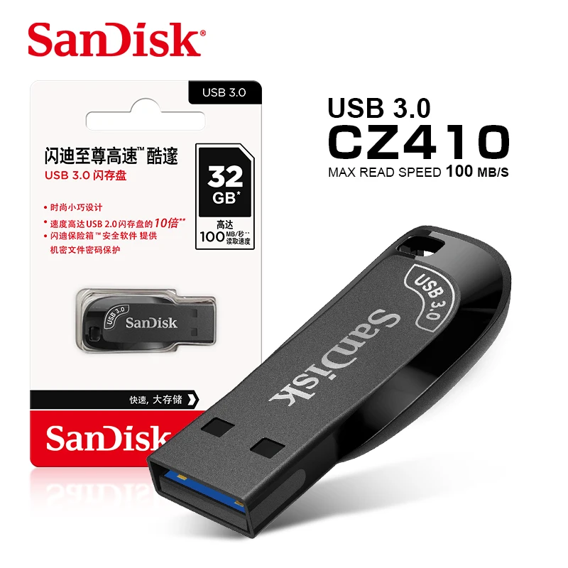 

100% SanDisk CZ410 Original USB3.0 USB Flash Drives 32GB 64GB 128GB 256GB Pen Drive Memory U Disk Mini Pendrive files private