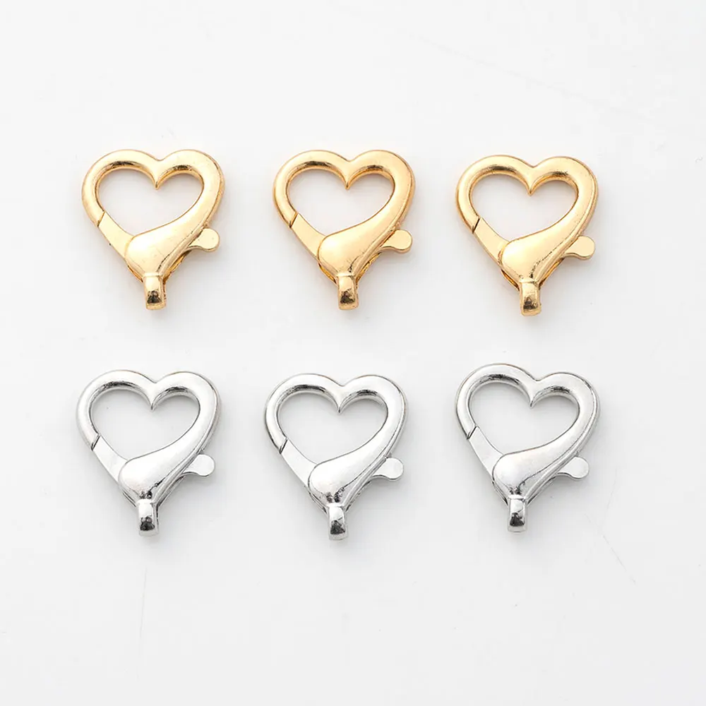 10PCS Alloy Heart Clasp Skin-Friendly Metal Clip Hook DIY Accessories Key Chain