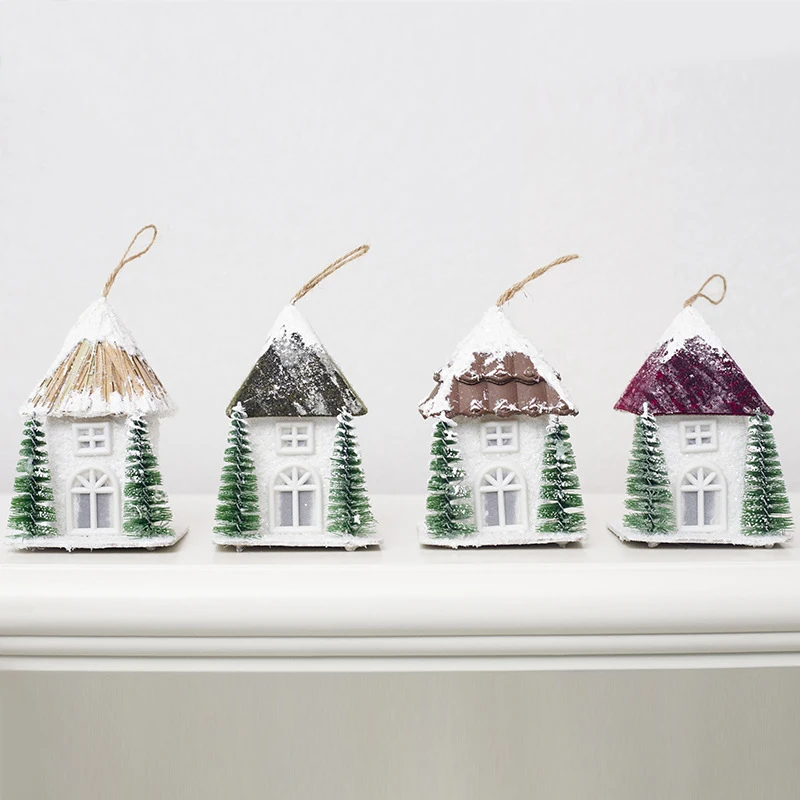 Рождественский Снежный кулон в виде домика деревянный домик креативный
