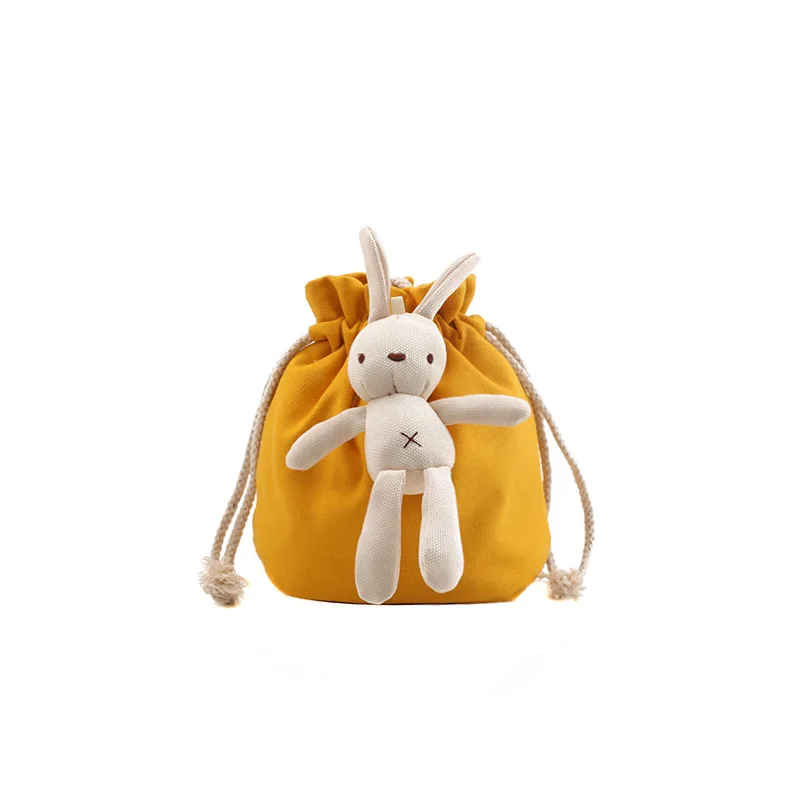 Мультяшный кролик сумка женская для школьного спортзала парусиновая на шнурке