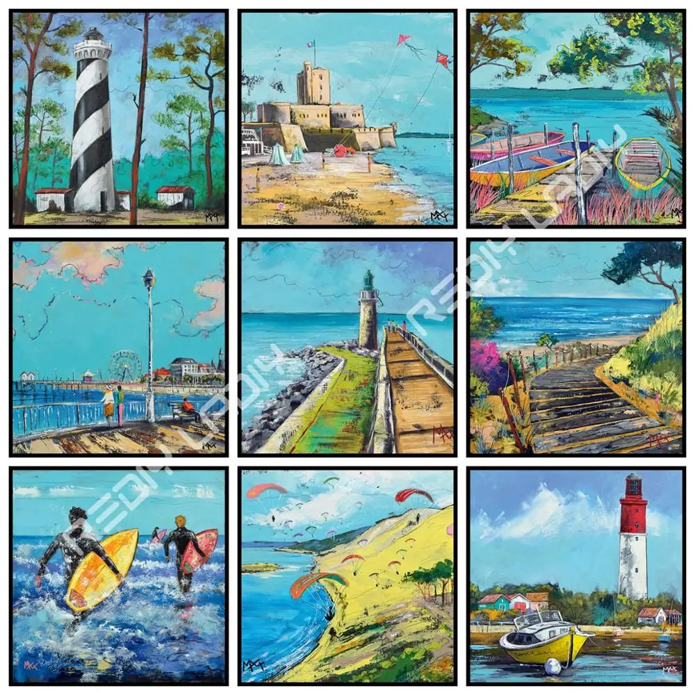 Алмазная вышивка пейзаж побережье картина полный квадрат/круглая мозаичная из