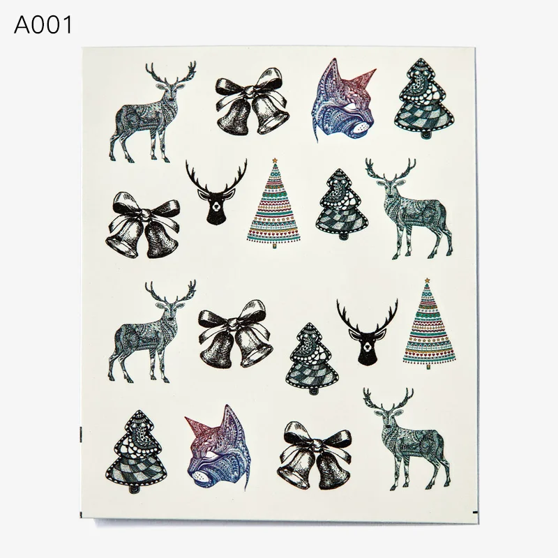 Новогодняя декорация для ногтей с четырьмя лилилиями Рождественская тема Санта