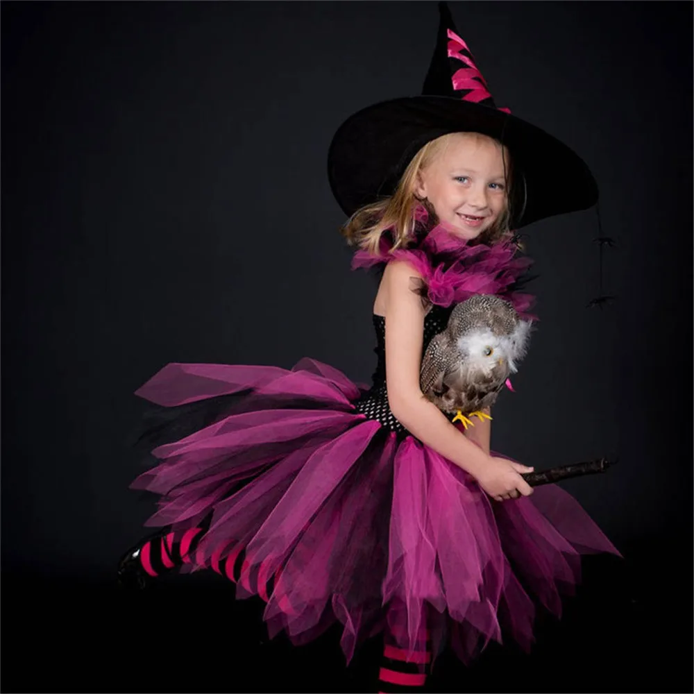 Костюм на Хэллоуин ведьма волшебник костюм в цветочек для маленьких девочек