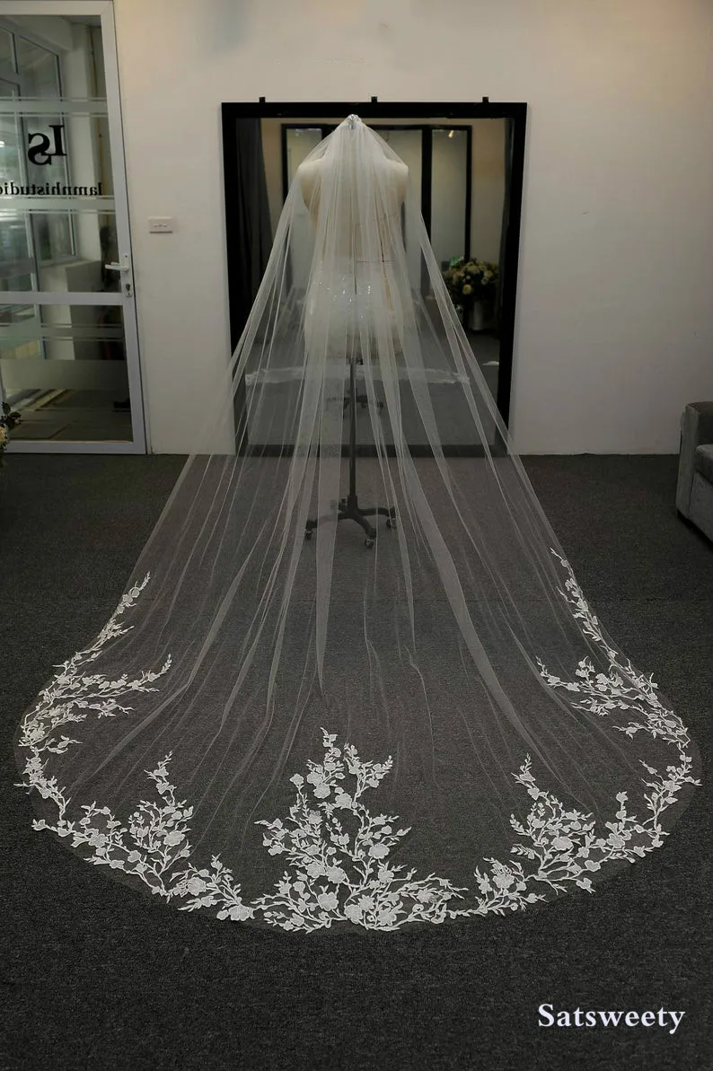 Высококачественные Женские Свадебные вуали из Мягкого Тюля белые/цвета слоновой