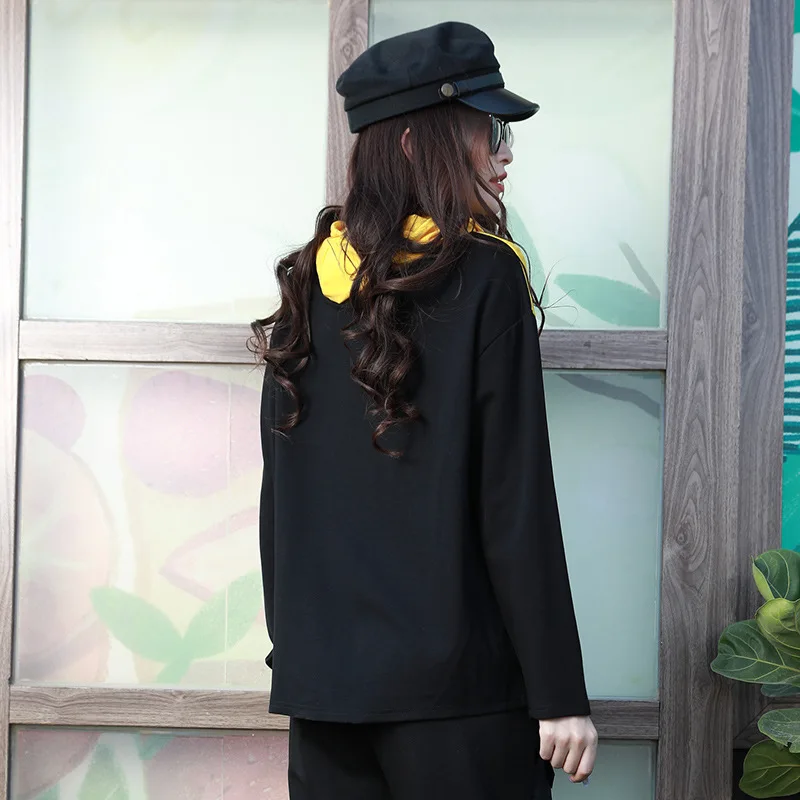 Толстовка Max LuLu Женская в стиле пэчворк модный брендовый Свободный свитшот с