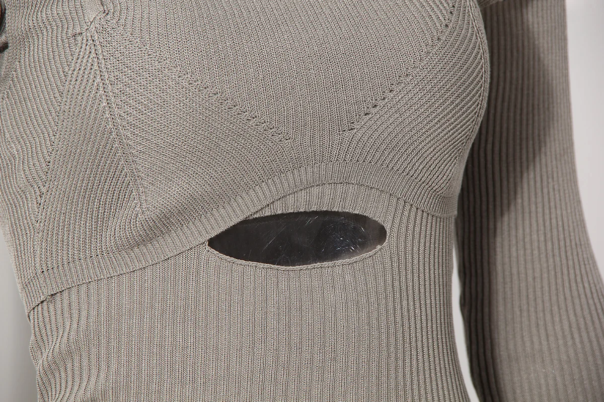 Женский трикотажный короткий топ DEAT с открытыми плечами и длинными рукавами WO51902L